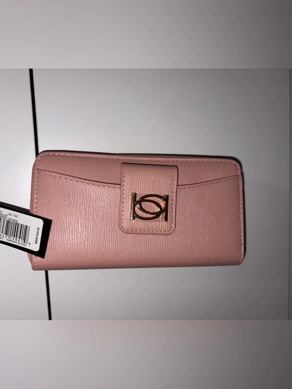 bebe Pink Women's Wallet with Gold Accent